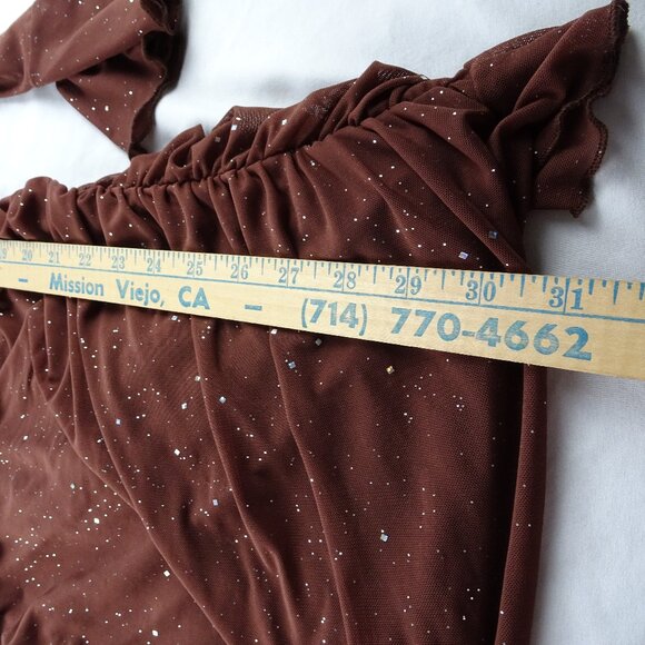 Women Brown Sparkly Dress Size M - Picture 8 of 8